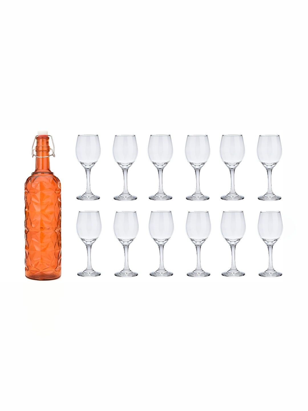 

Afast Orange & Transparent 13 Pcs Glass Water Bottle & Glasses