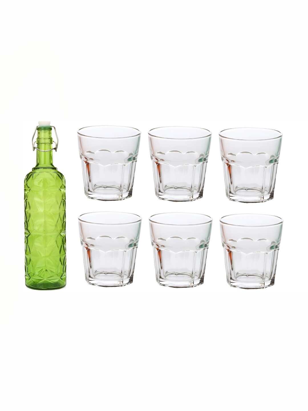 

Afast Green & Transparent 7 Pcs Glass Water Bottle & Glasses