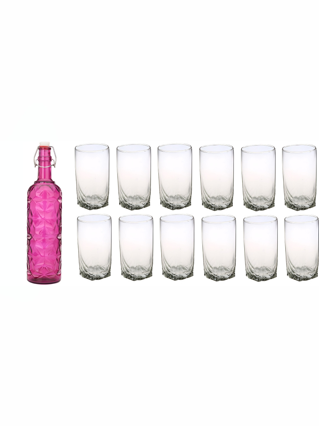 

Afast Pink & Transparent 13 Pieces Glasses & 1 Water Bottle