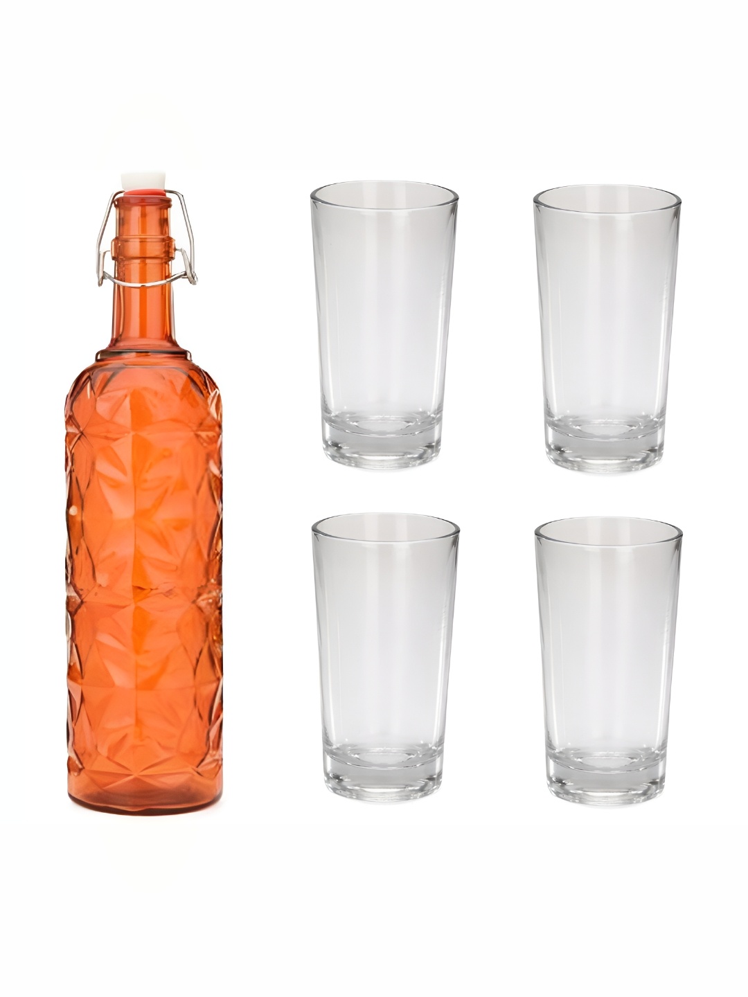 

Afast Orange & Transparent 5 Pieces Bottle And Glass Set