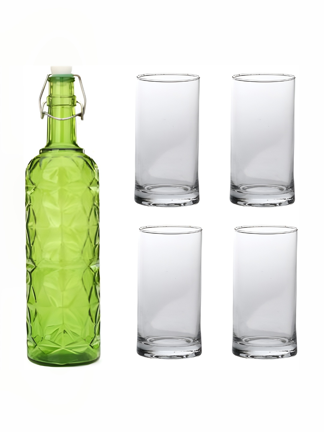 

Afast Green & Transparent 5 Pieces Glasses & Bottle Set
