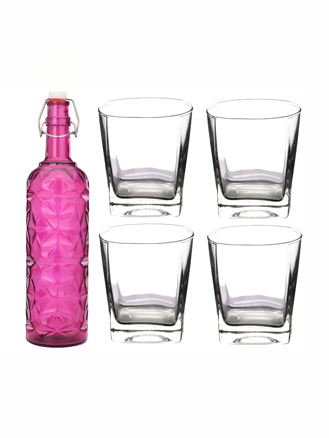 

Afast Pink & Transparent 5 Pieces Shot Glass Water Bottle & Glasses