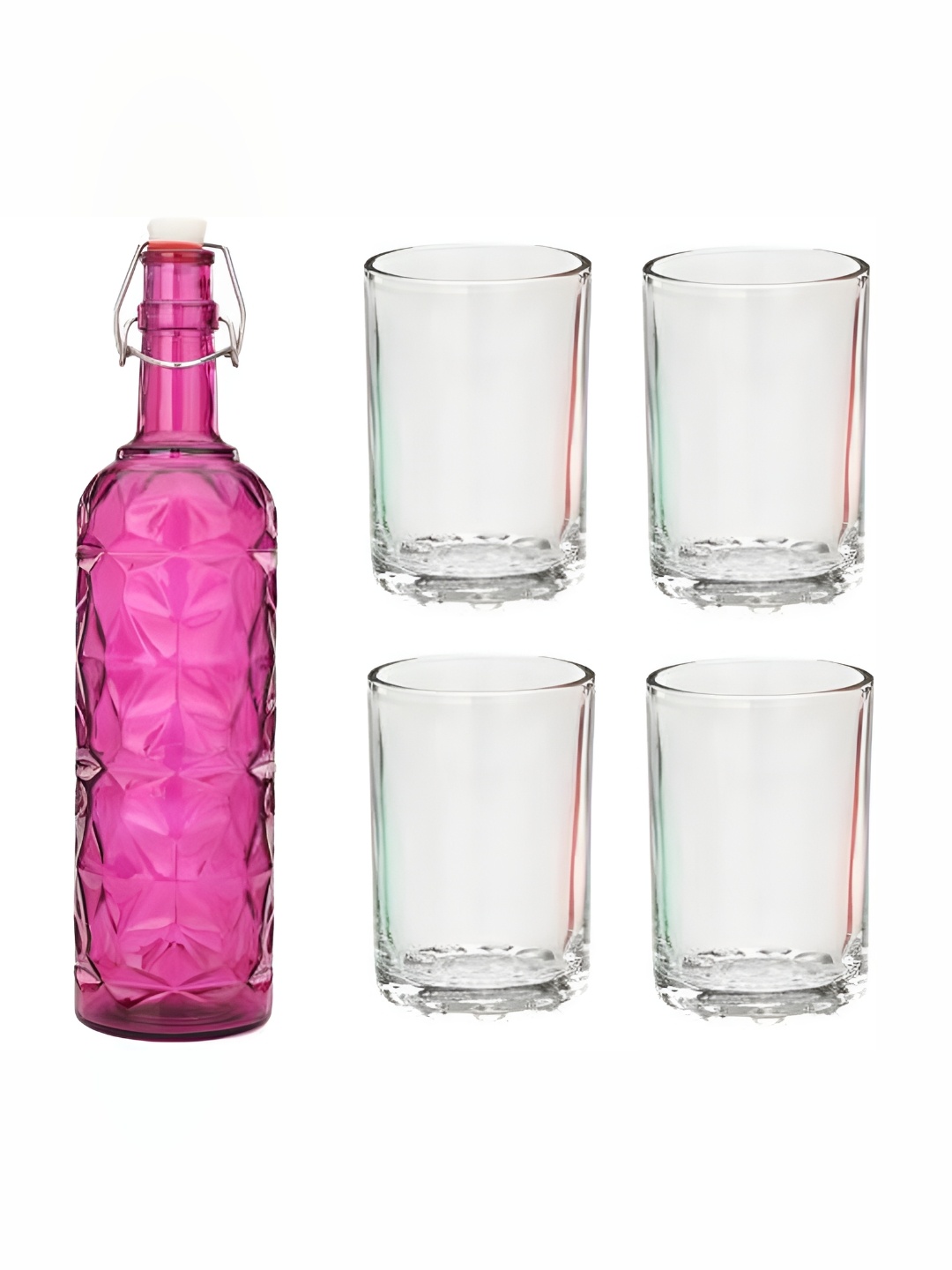 

Afast Pink & Transparent 5 Pieces Glasses & Bottler Set