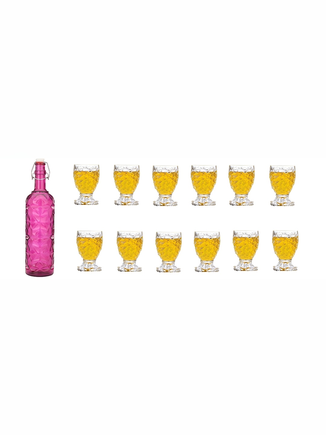 

Afast Pink & Transparent 13 Pieces Whisky Glass Water Bottle & Glasses