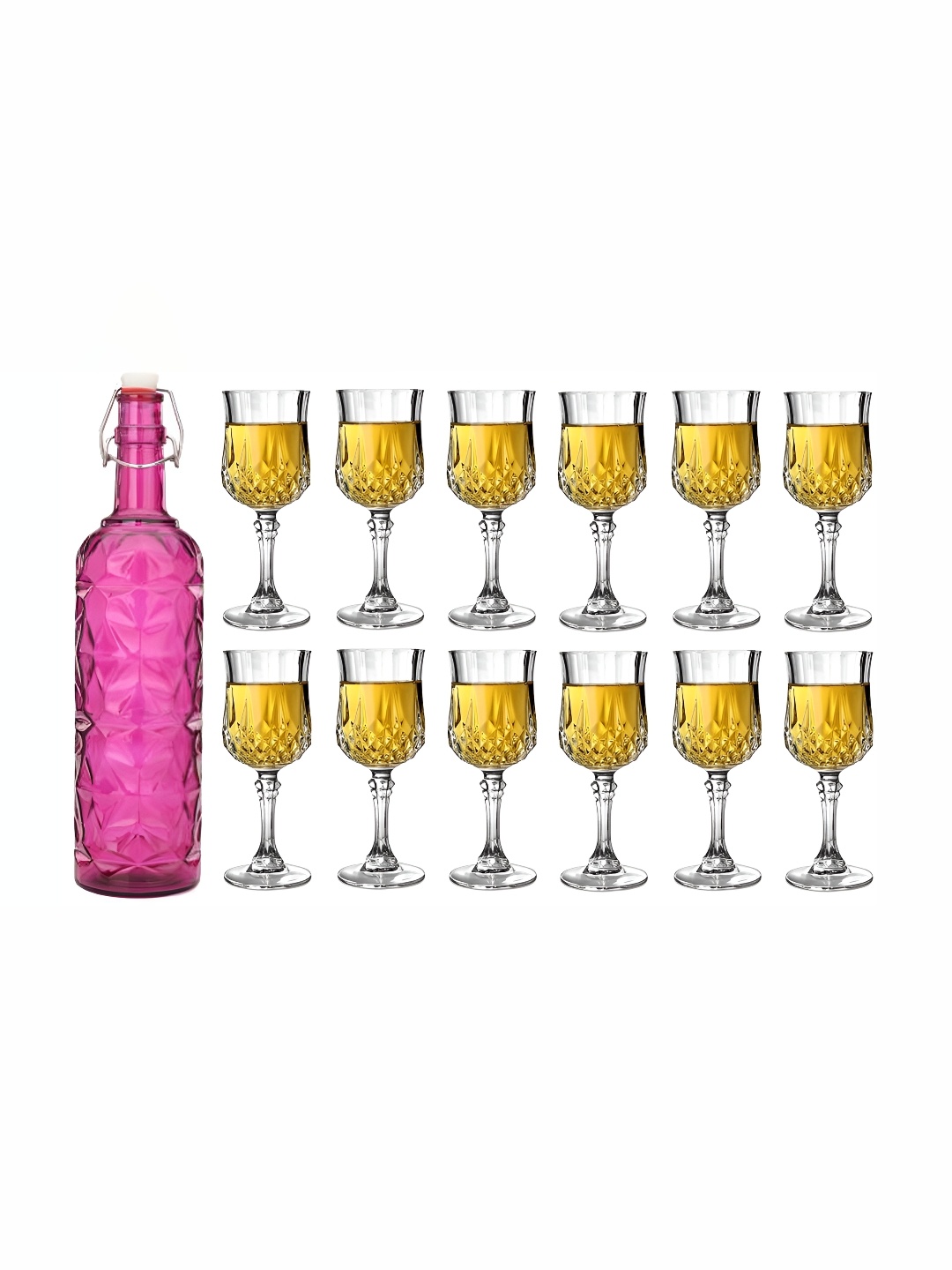 

Afast Pink & Transparent 13 Pieces Glass Water Bottle & Glasses