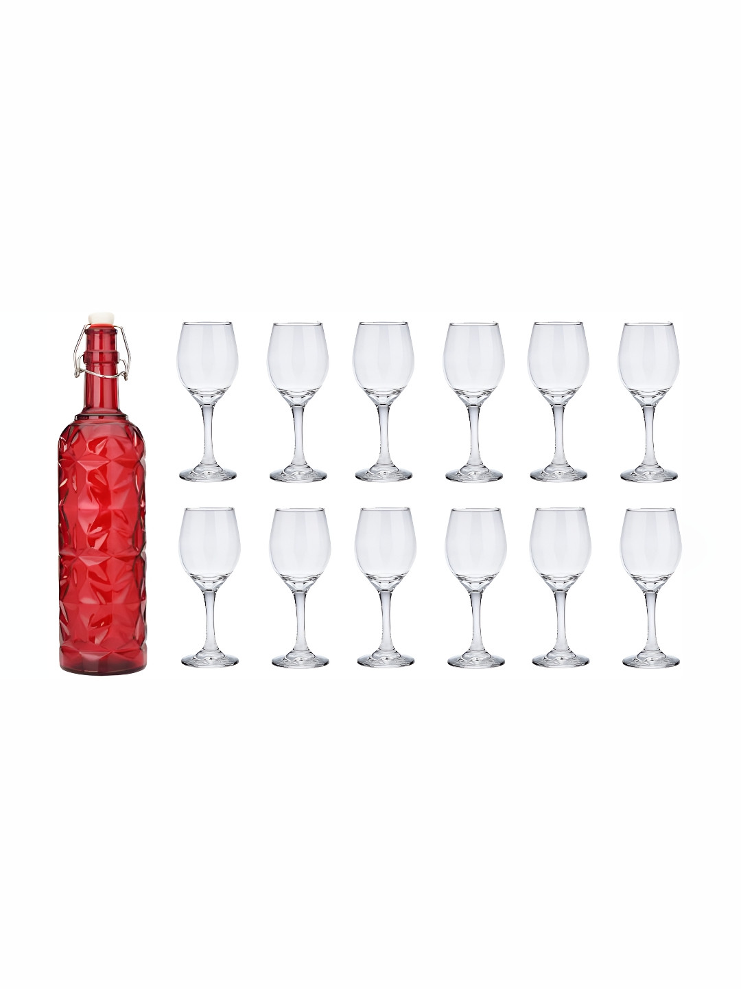 

Afast Red & Transparent 13 Pcs Glasses With Water Bottle