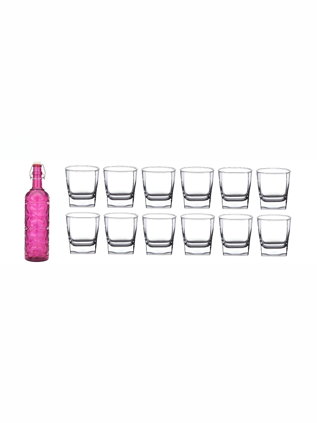 

Afast 12 Pieces Pink & Transparent Glasses With Water Bottle Set