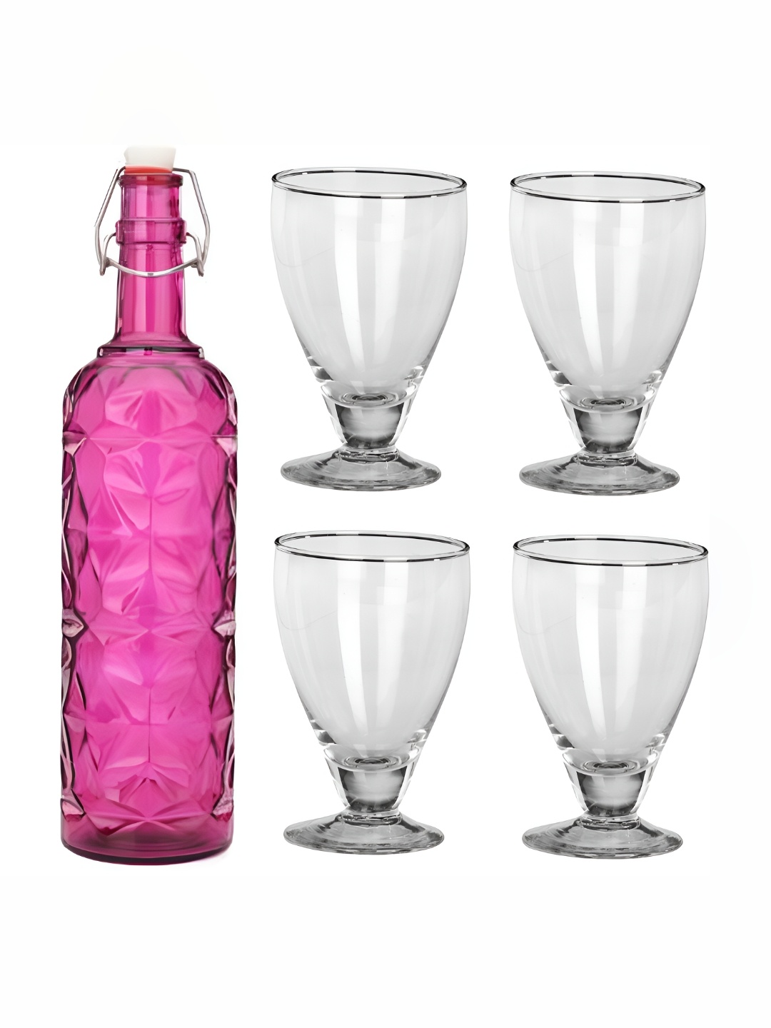 

Afast 4-Pcs Pink & Transparent Glasses With Water Bottle Set