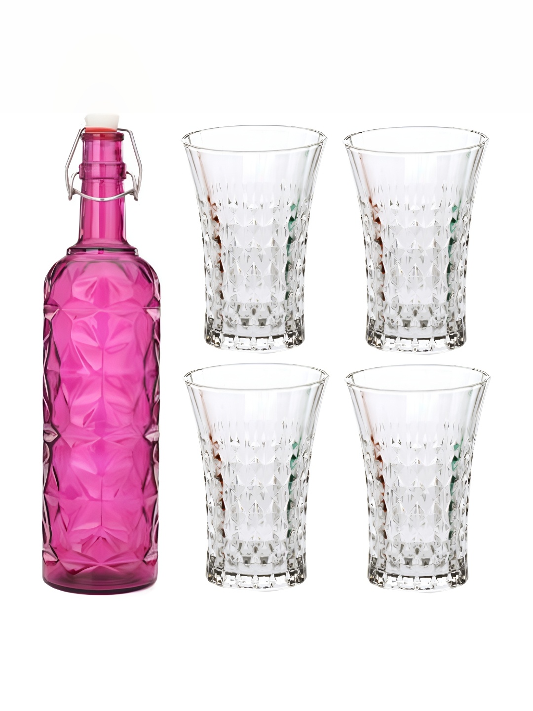 

Afast Pink & Transparent 5 Pieces Bottle And Glass Set