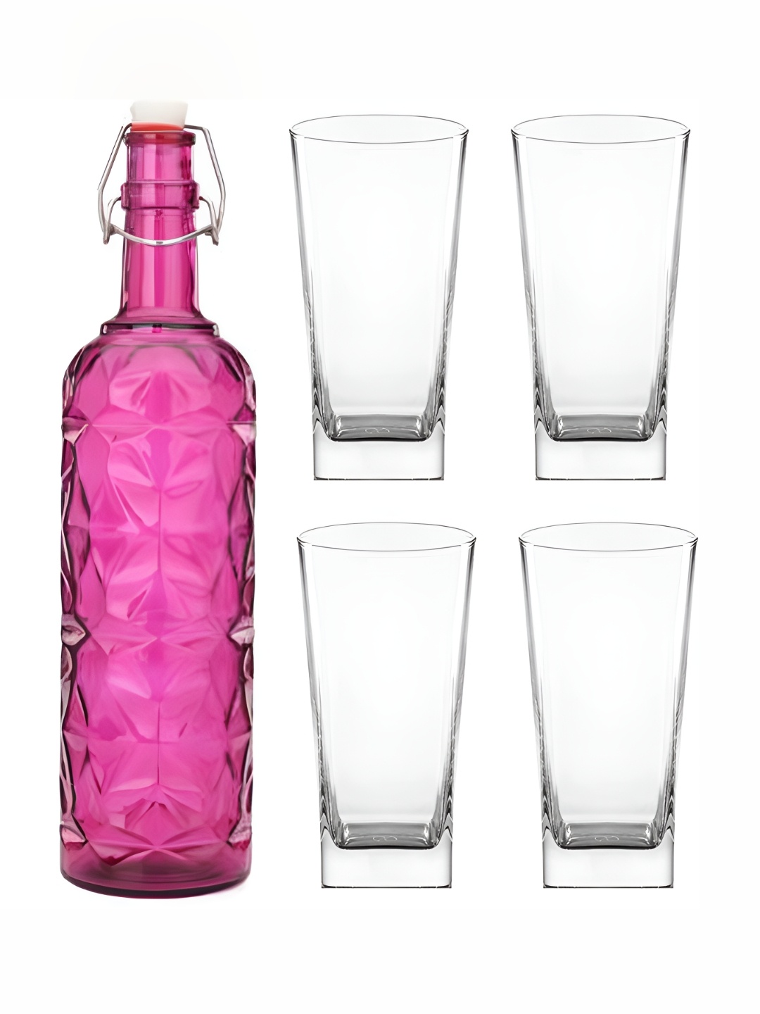 

Afast Pink & Transparent 5 Pieces Bottle And Glass Set