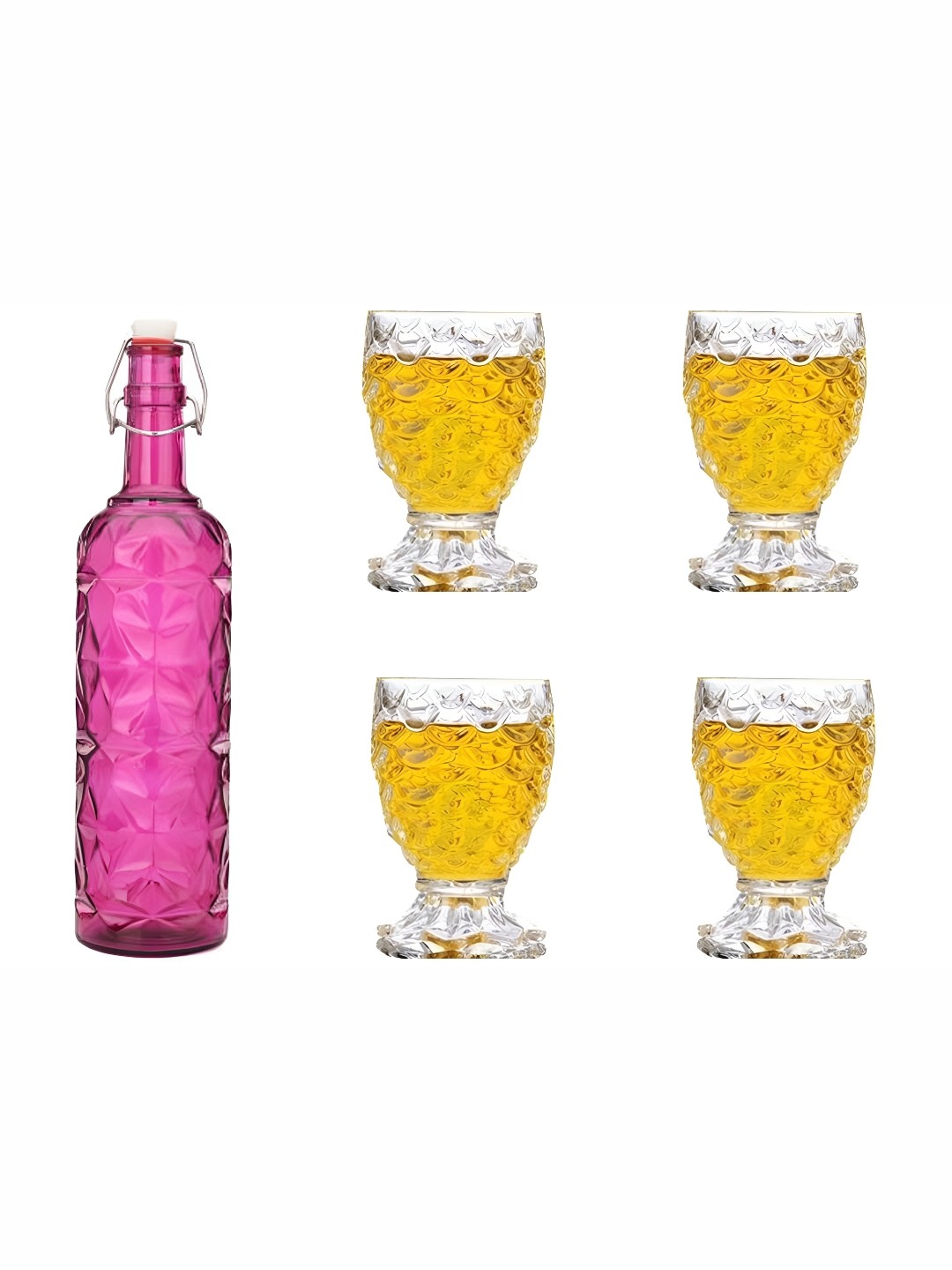 

Afast Pink & Transparent 5 Pieces Water Bottle & Glass Set