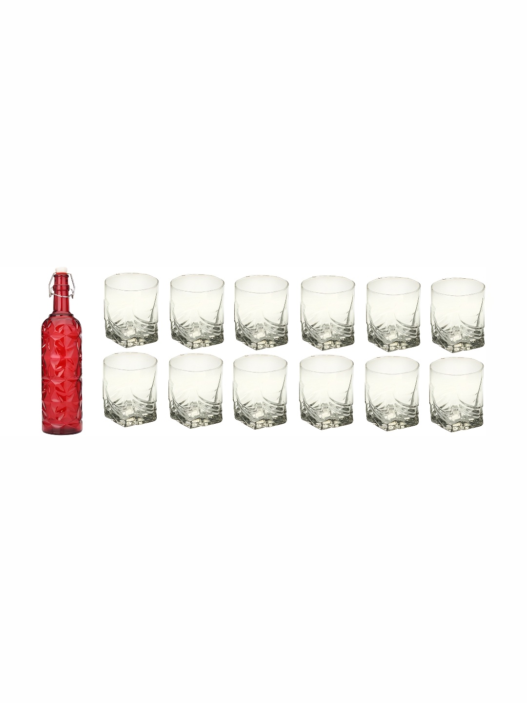 

Afast Red & Transparent 13 Pieces Water Bottle & Glass Set