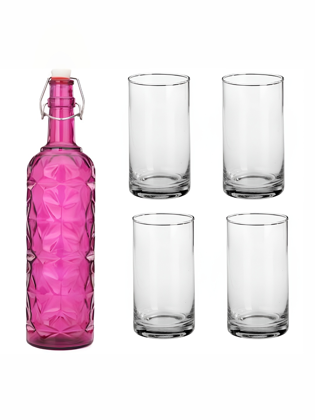 

Afast Pink & Transparent 5 Pieces Glasses With Water Bottle & Glass Set