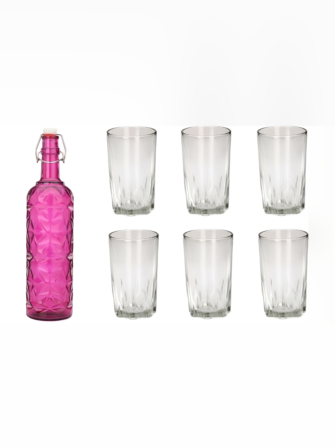 

Afast Pink & Transparent 7 Pieces Water Bottle & Glass Set