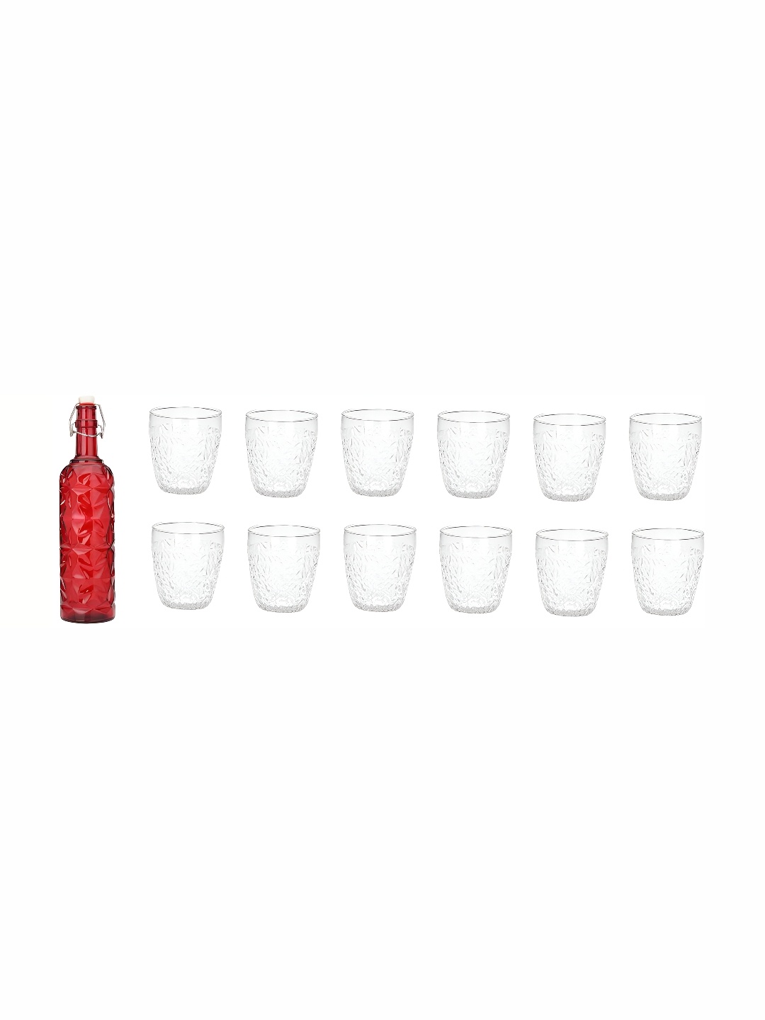

Afast Red & Transparent 13 Pieces Water Bottle & Glass Set
