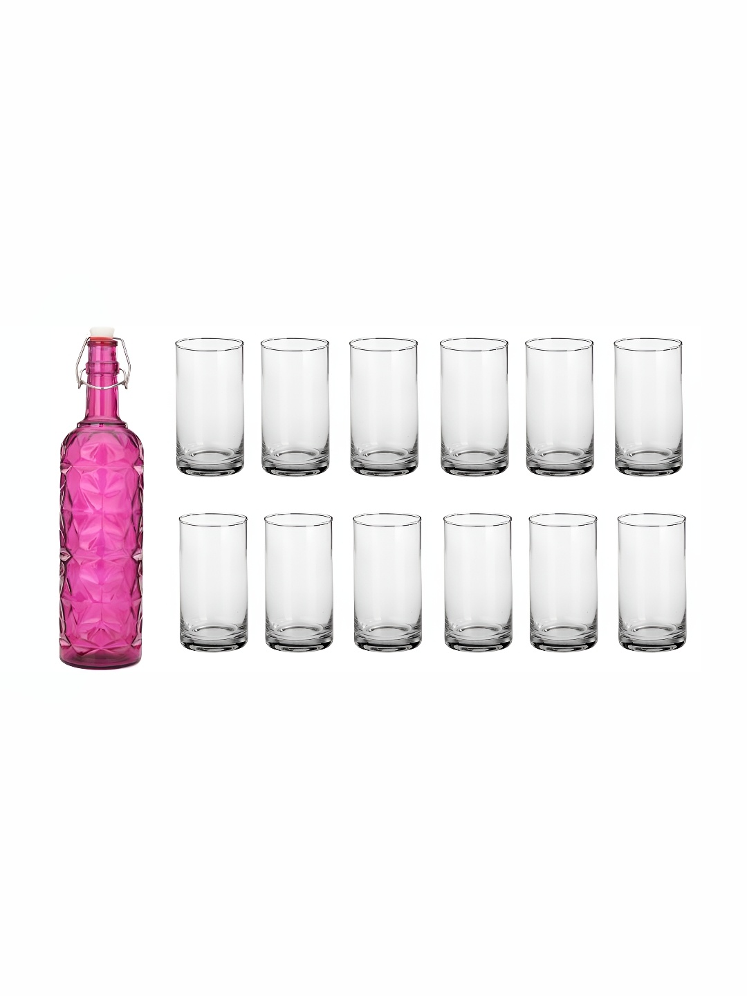 

Afast Pink & Transparent 13 Pieces Water Bottle & Glass Set