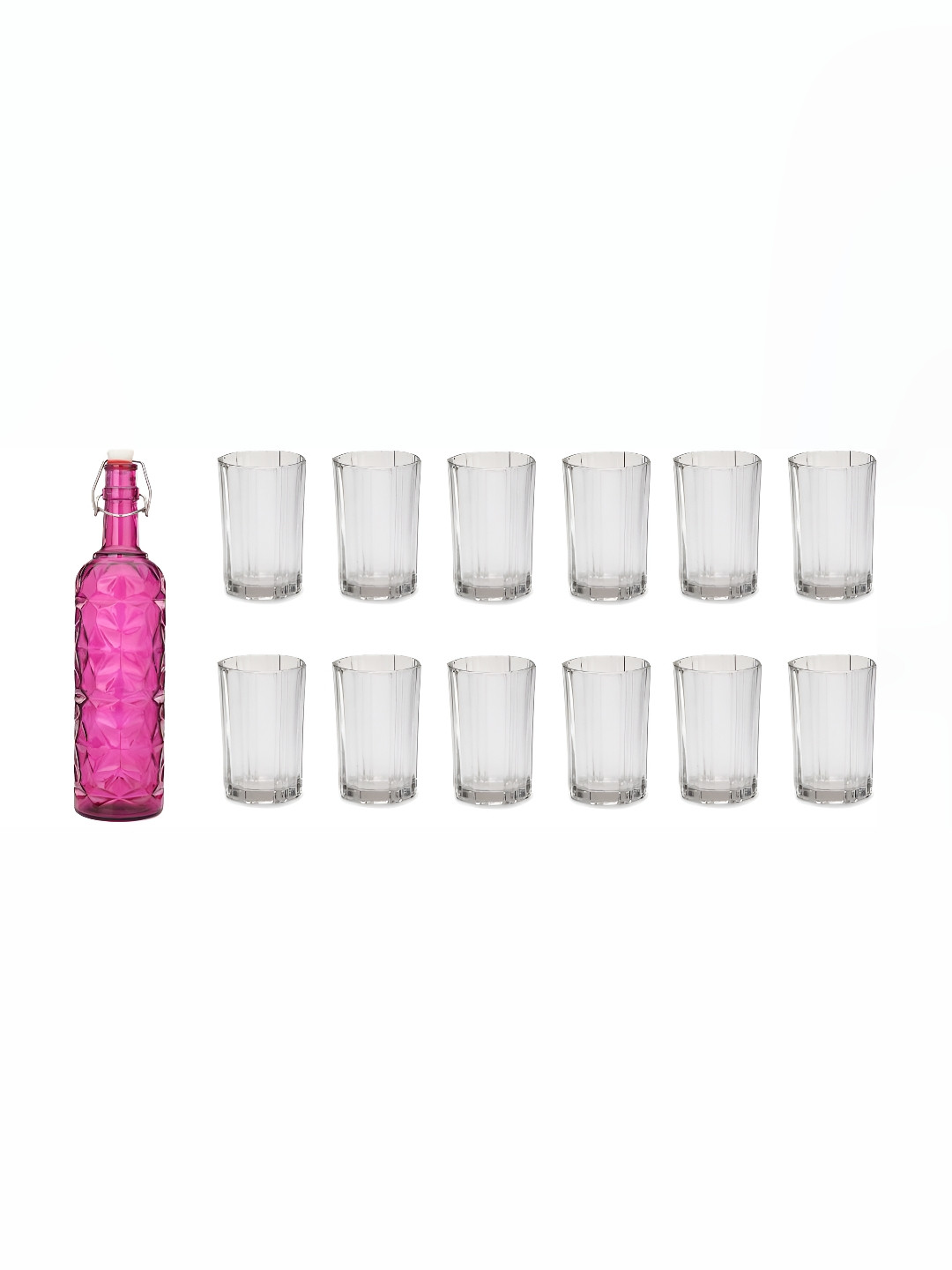 

Afast Pink & Transparent 13 Pieces Water Bottle & Glass Set