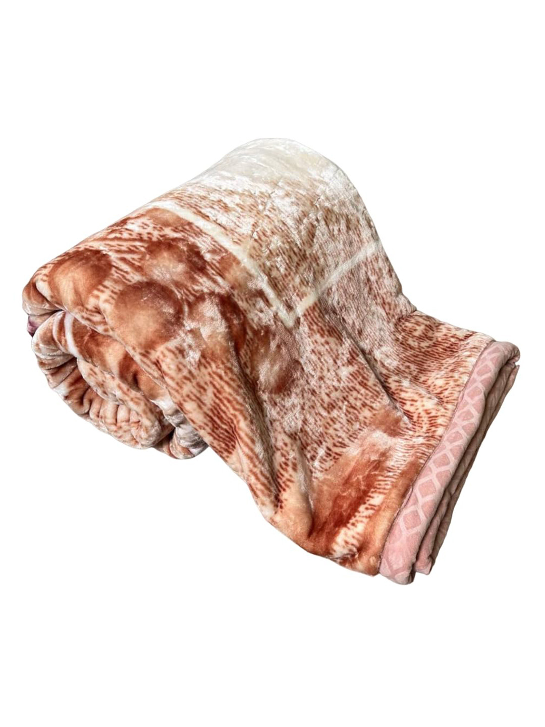 

Signature Platinum Premium Brown & Pink Floral Heavy Winter Single Bed Mink Blanket