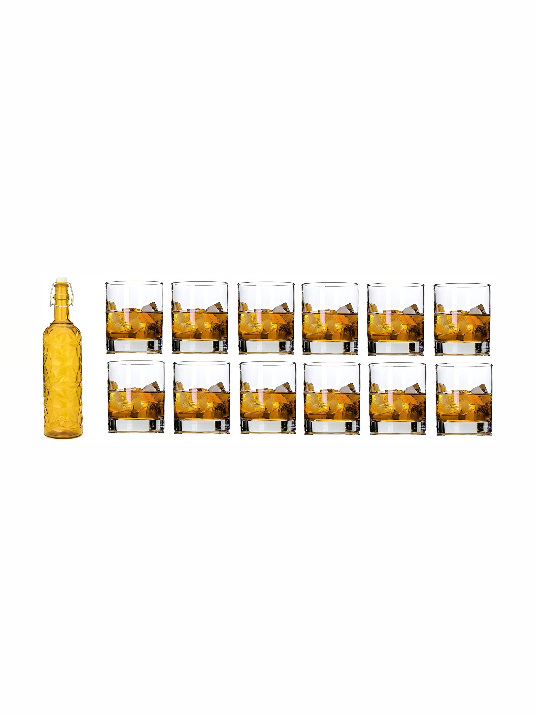 

Afast 12 Pieces Yellow & Transparent Glasses With Water Bottle Set