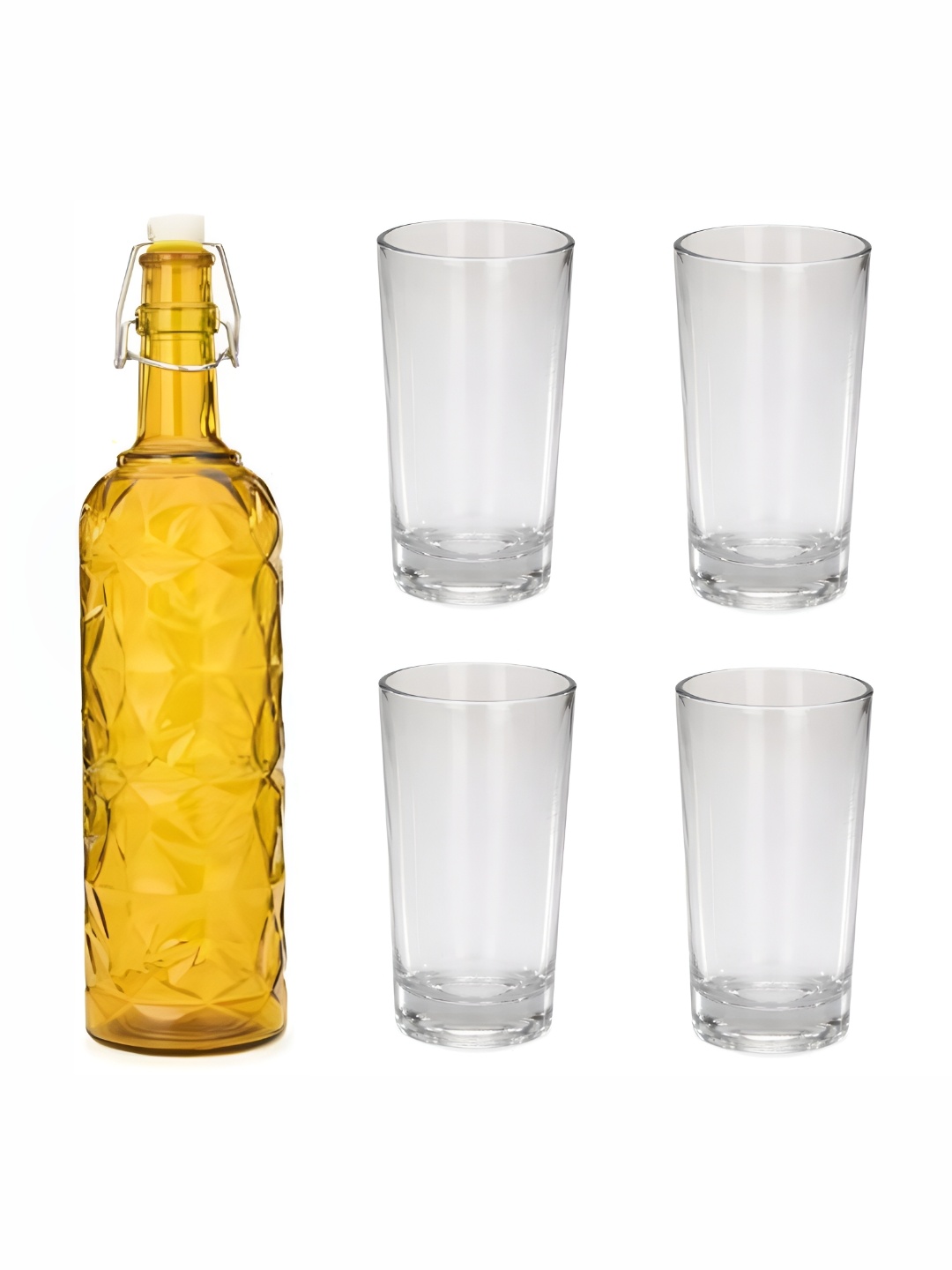 

Afast Yellow & Transparent 5 Pieces Water Bottle & Glass Set