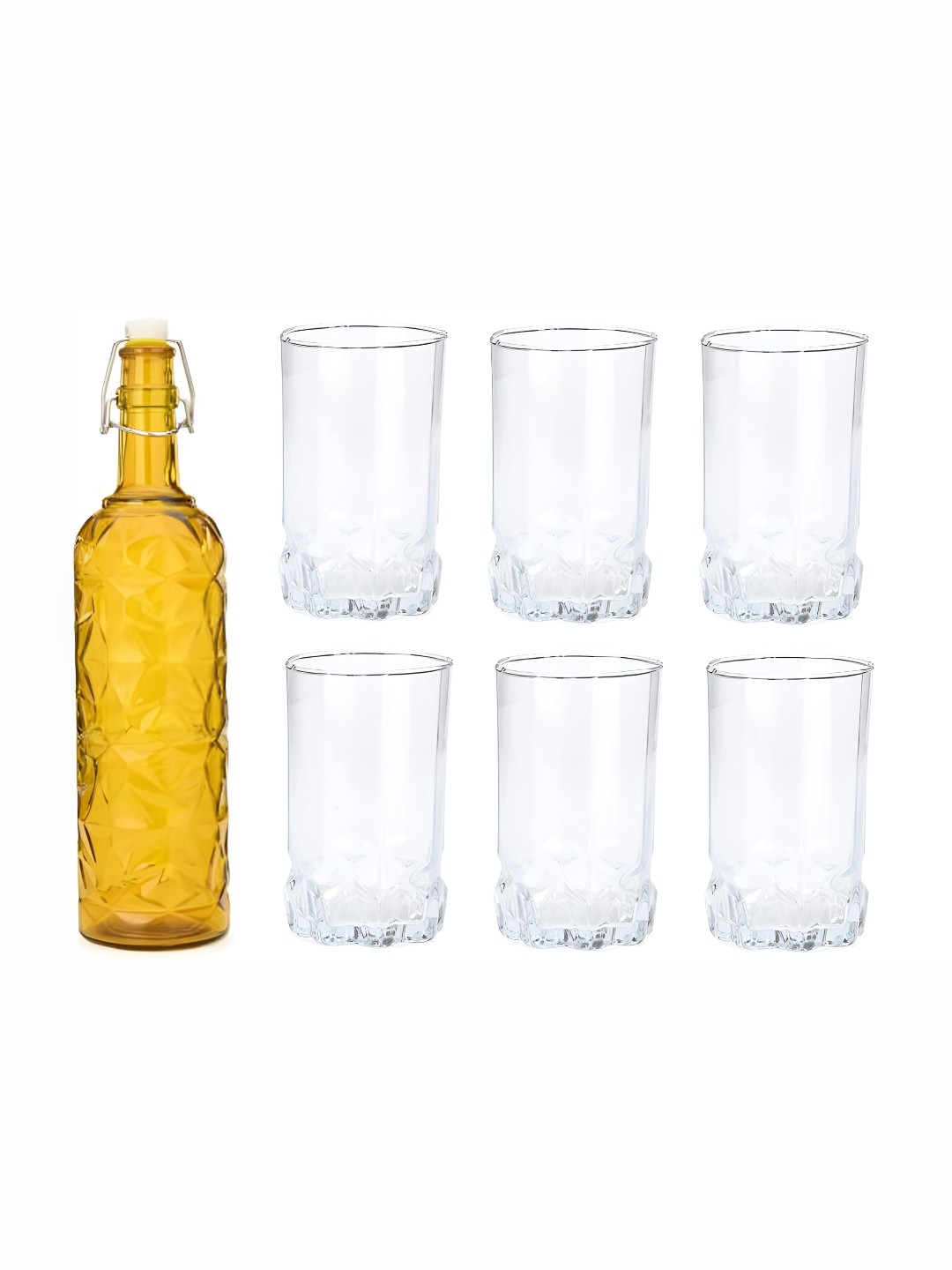 

Afast Yellow & Transparent 7 Pcs Glasses With Water Bottle