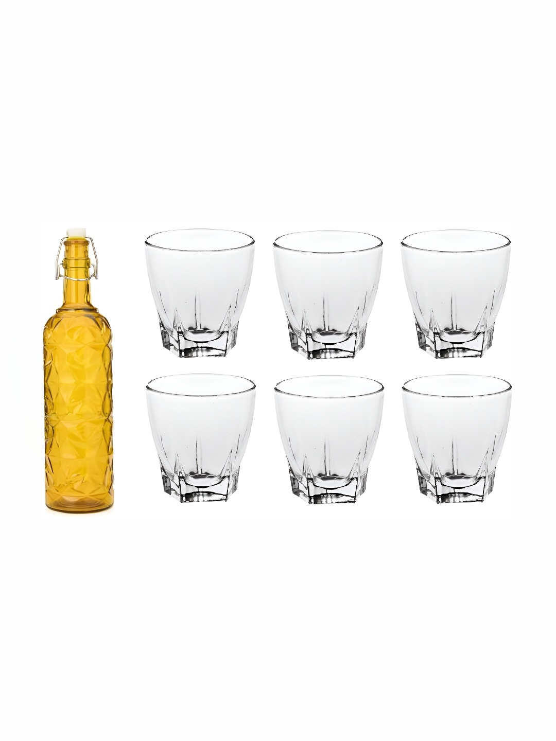 

Afast Yellow & Transparent 7 Pcs Glasses With Water Bottle