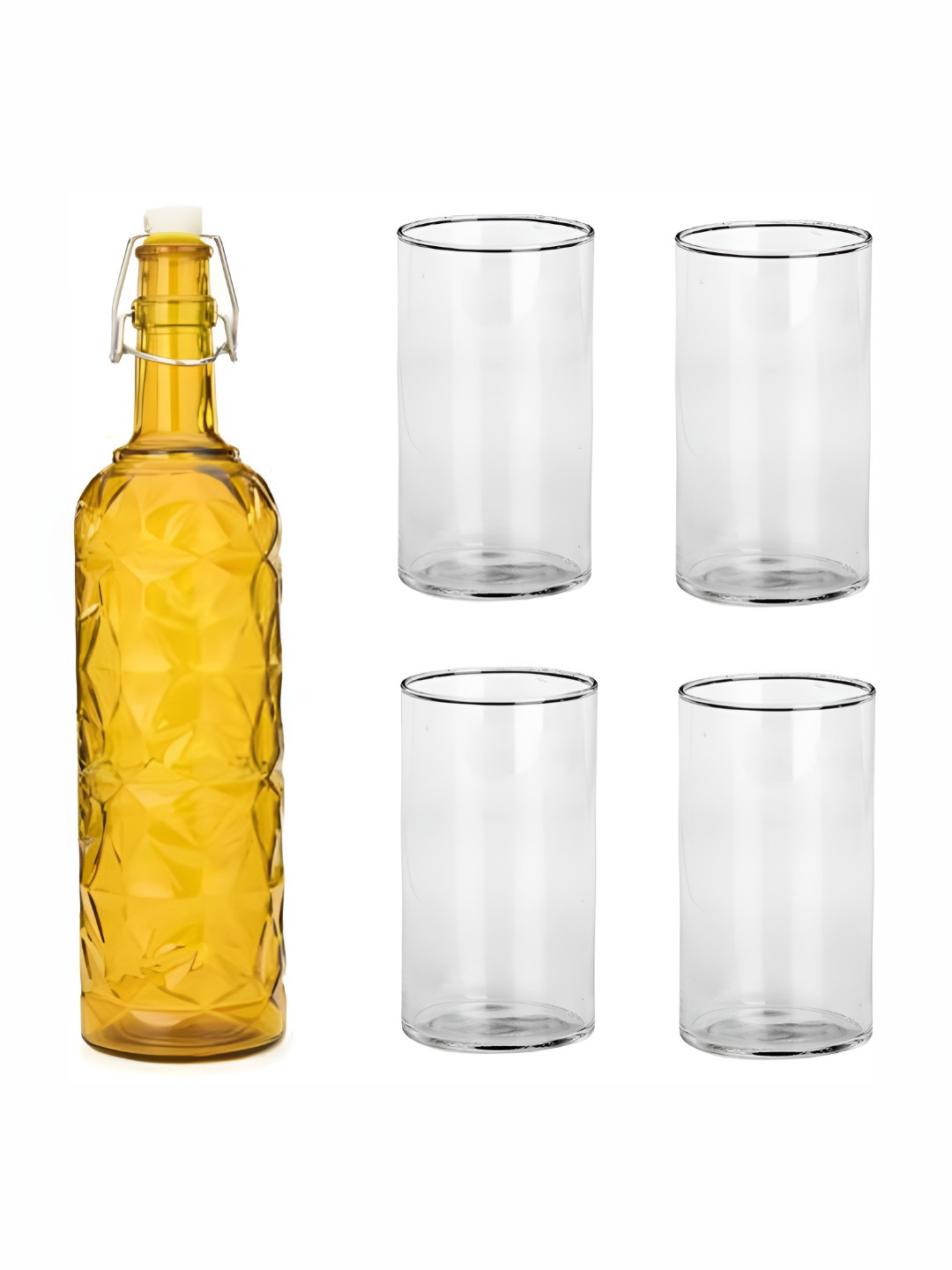 

Afast Yellow & Transparent 7 Pieces Glasses With Water Bottle Set