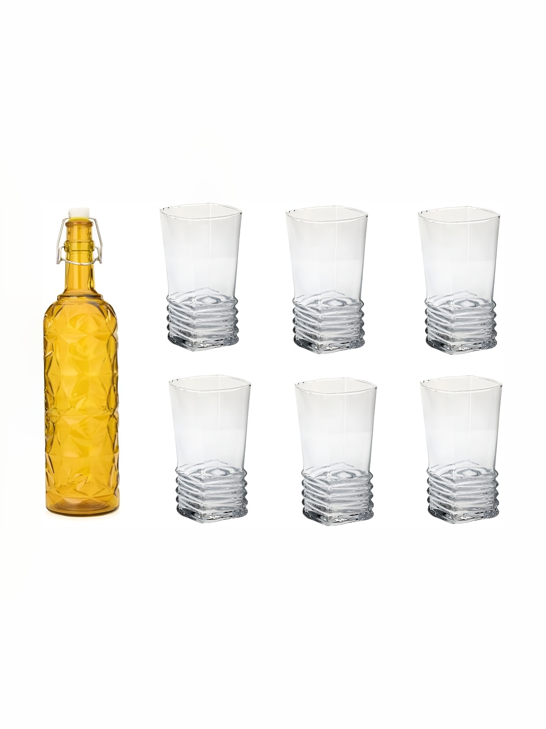 

Afast Yellow & Transparent 7-Pcs Glass Glasses With Water Bottle Set