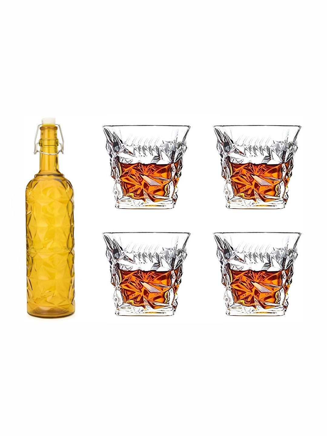

Afast Yellow & Transparent 5-Pcs Glass Glasses With Water Bottle Set