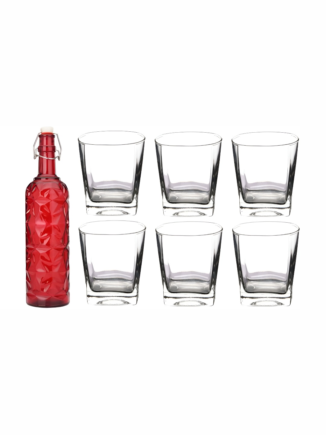 

Afast Red & Transparent 7 Pcs Glasses With Water Bottle