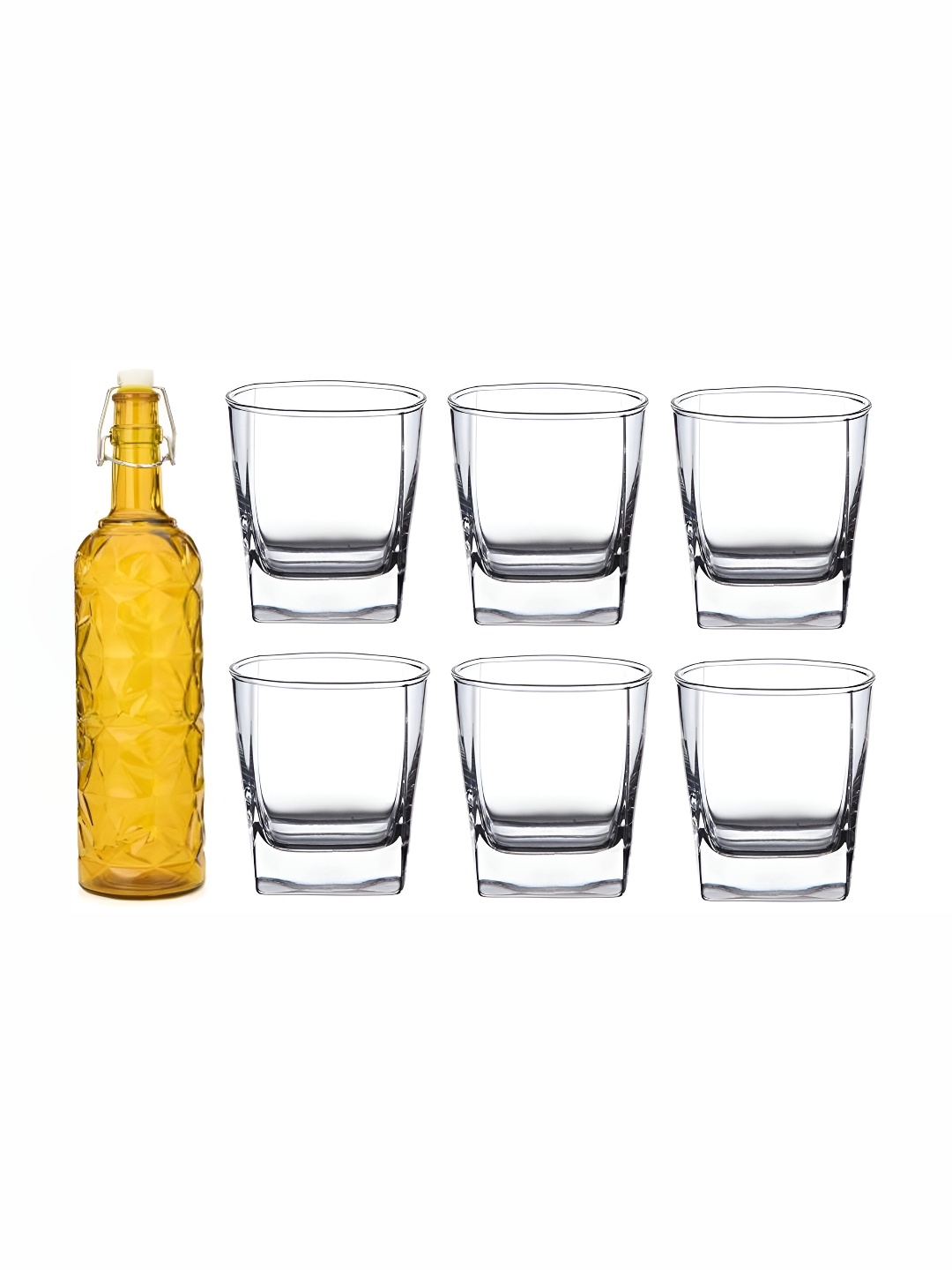 

Afast Yellow & Transparent 7 Pcs Glasses With Water Bottle