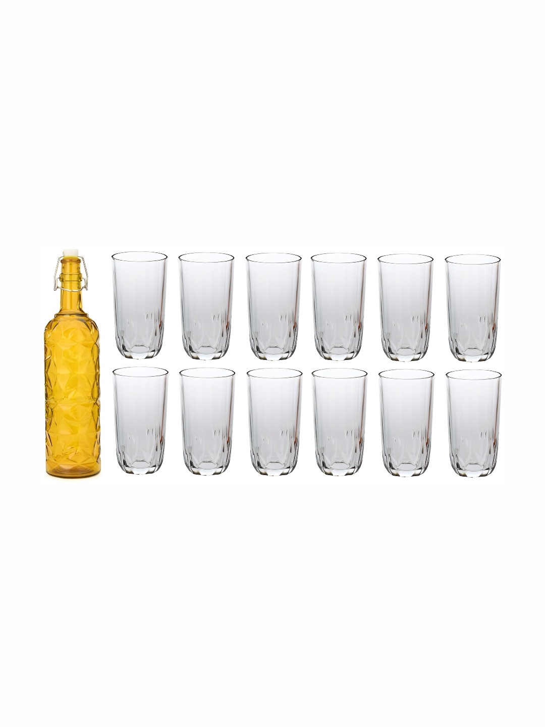 

Afast 13 Pieces Yellow & Transparent Glasses With Water Bottle Set