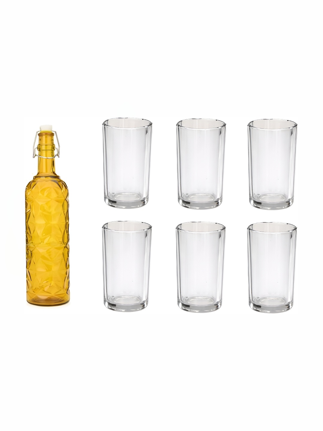 

Afast 7 Pieces Yellow & Transparent Glasses With Water Bottle