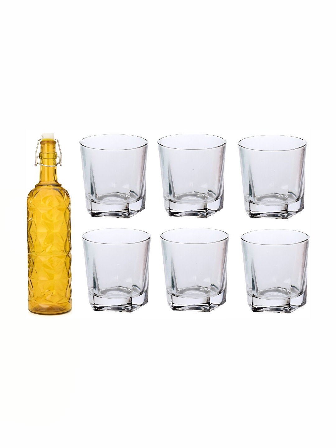 

Afast Yellow & Transparent 7-Pcs Glass Glasses With Water Bottle Set