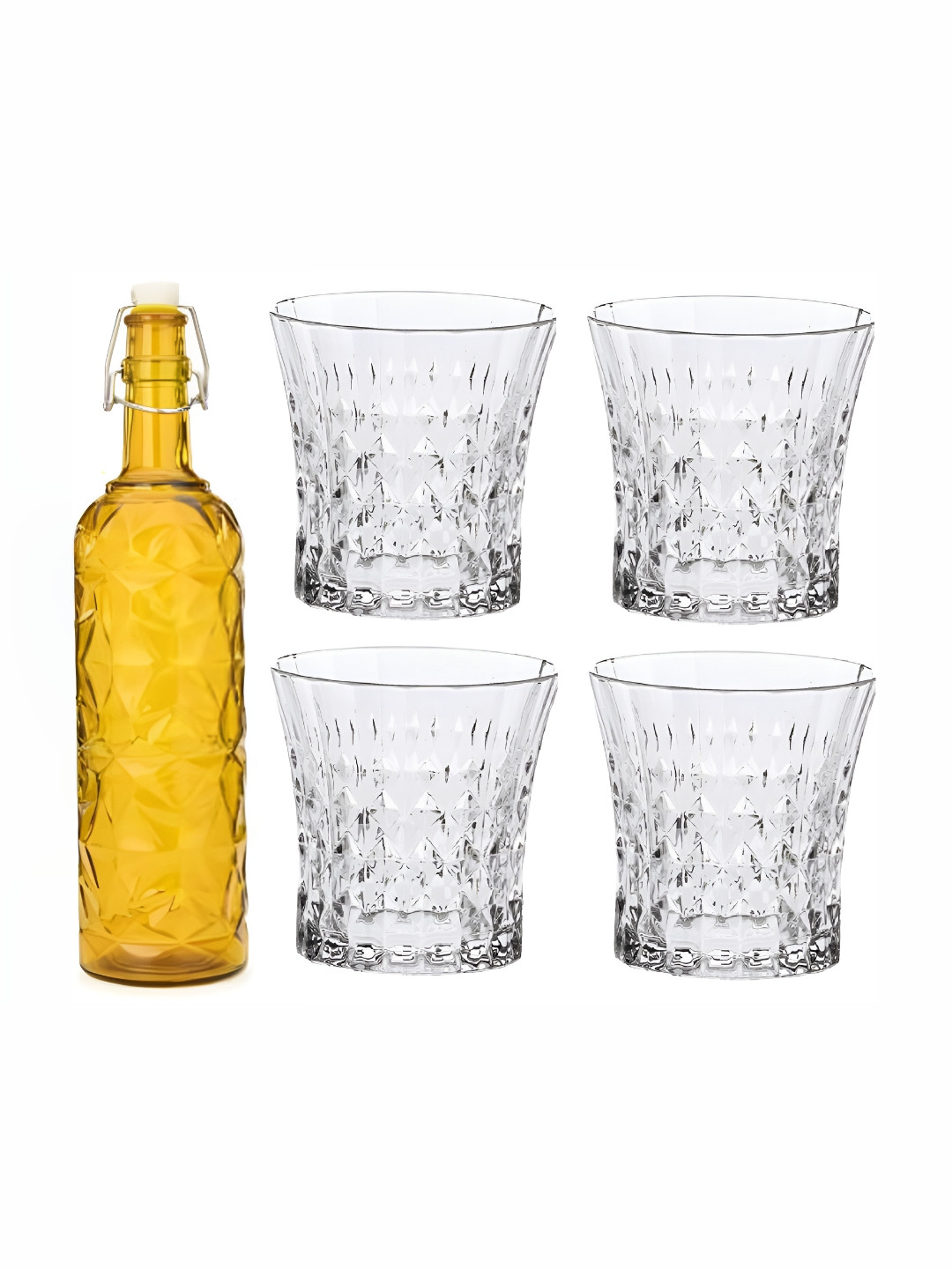

Afast Yellow & Transparent 5 Pieces Water Bottle & Glass Set