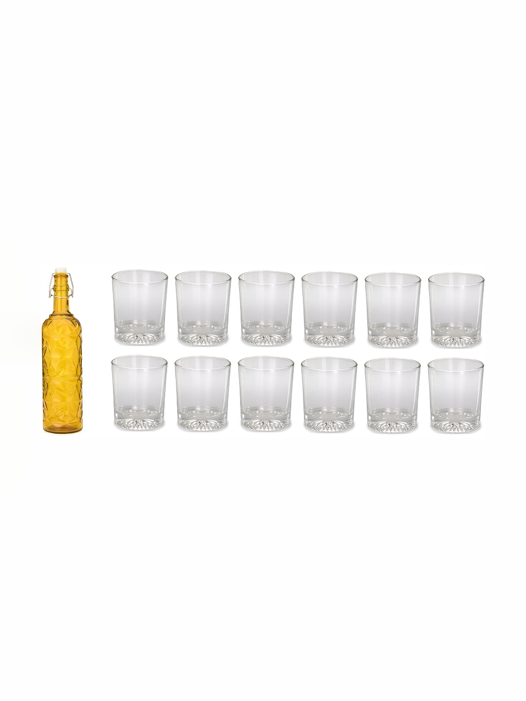 

Afast 13-Pcs Yellow & Transparent Glasses With Water Bottle Set