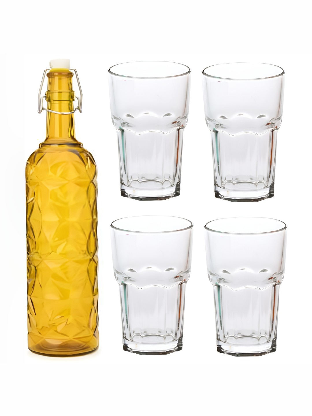 

Afast Yellow & Transparent 5 Pieces Glasses With 1 Water Bottle