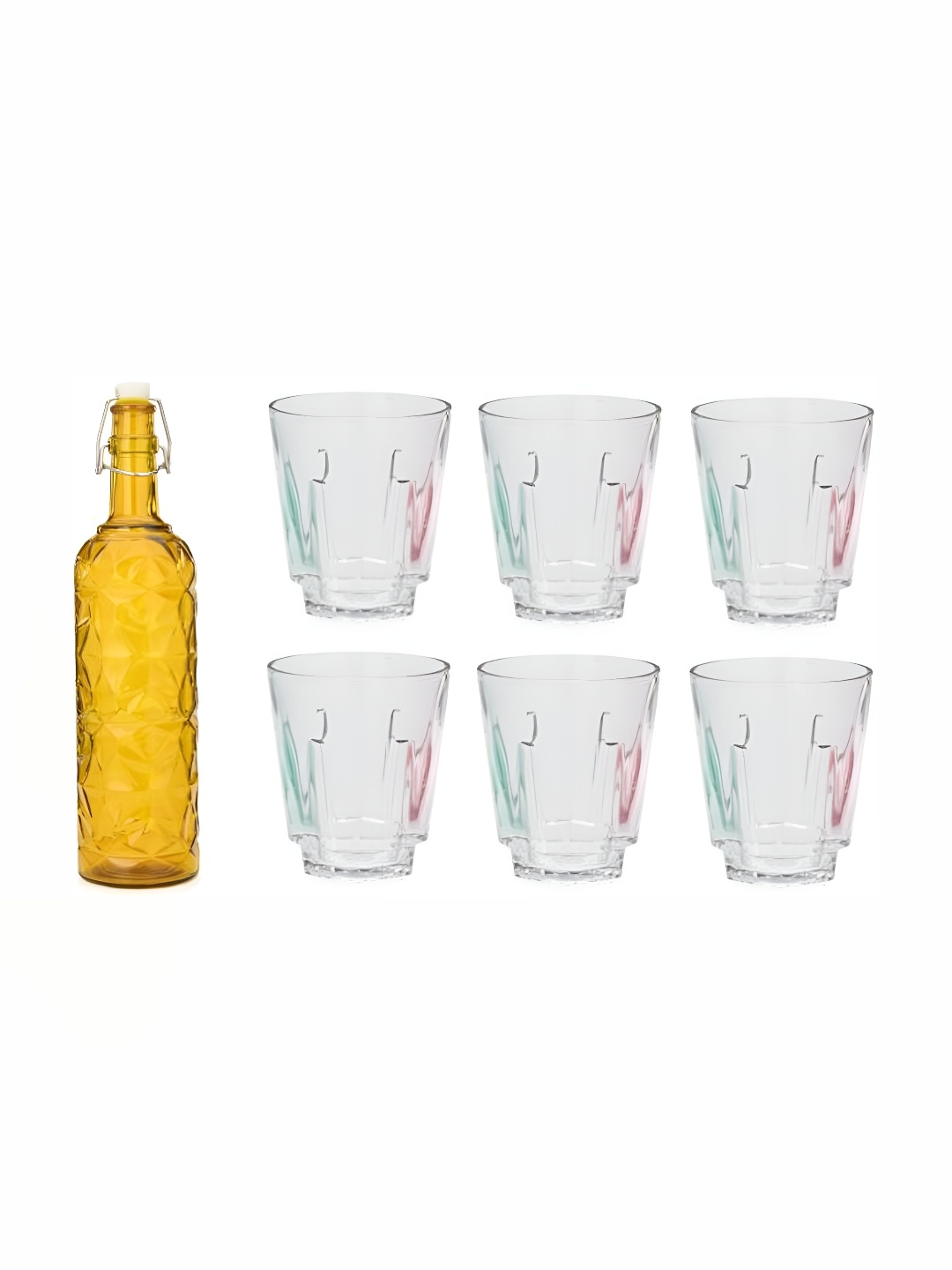 

Afast Yellow & Transparent 7 Pcs Glasses With Water Bottle