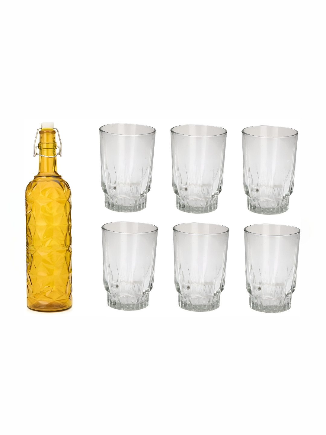 

Afast Yellow & Transparent 7 Pieces Water Bottle & Glass Set