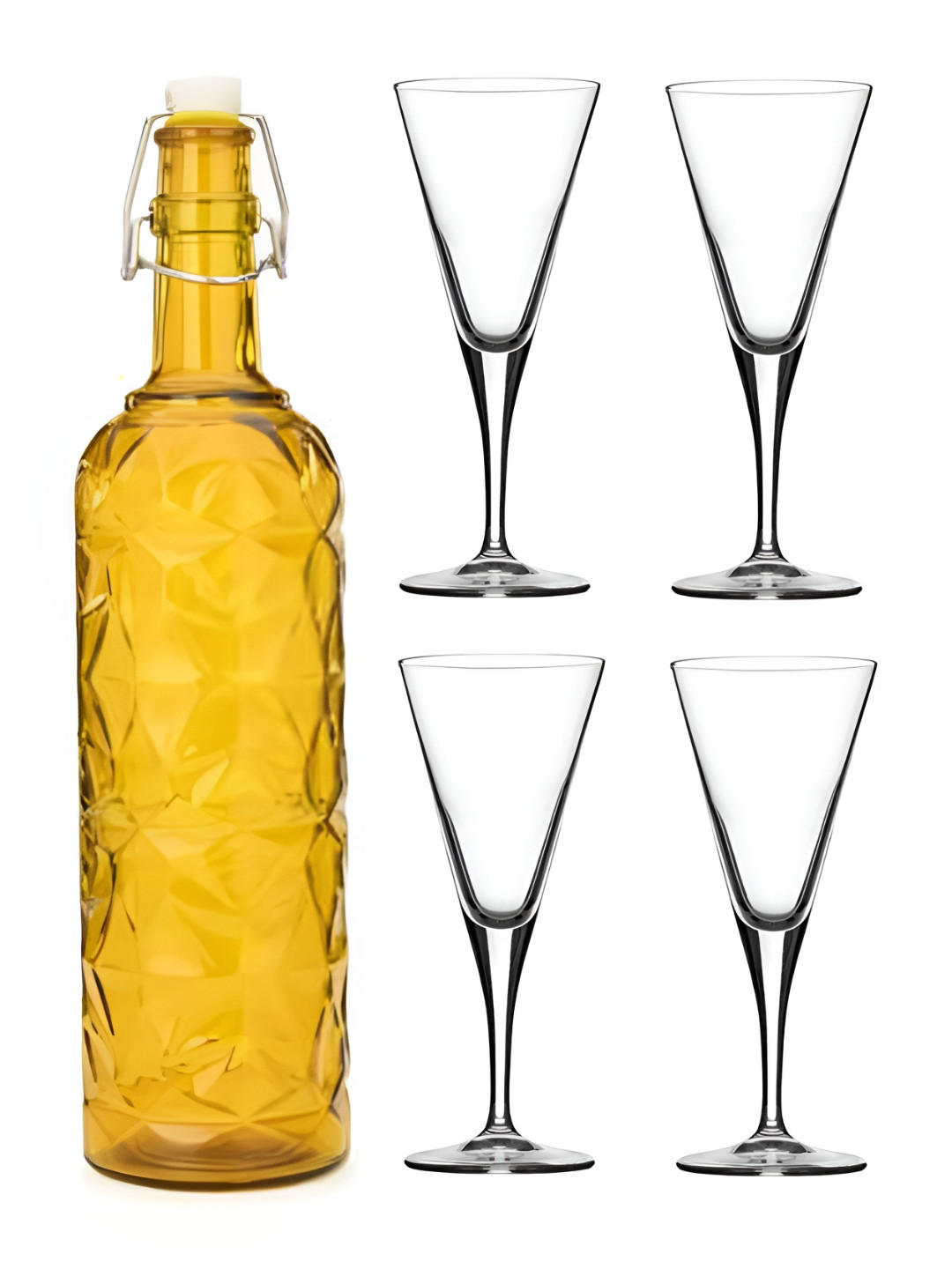 

Afast Yellow & Transparent 5 Pcs Glasses With Water Bottle
