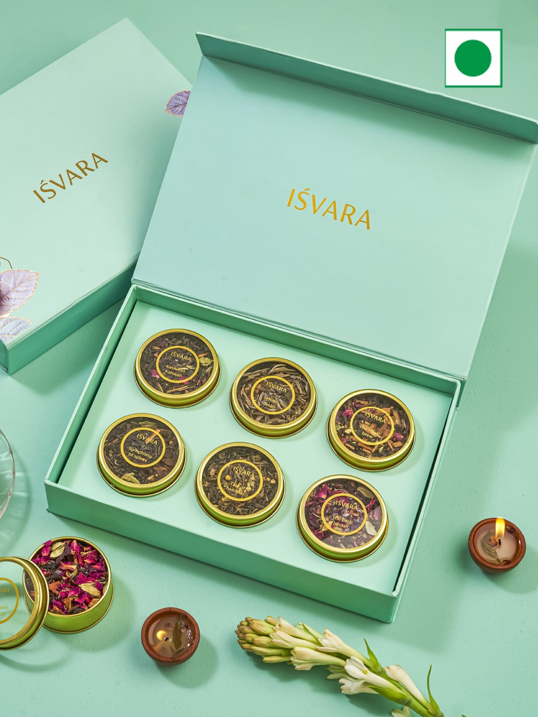 

ISVARA Tea Positive Gift Set-950 Gms, Turquoise blue