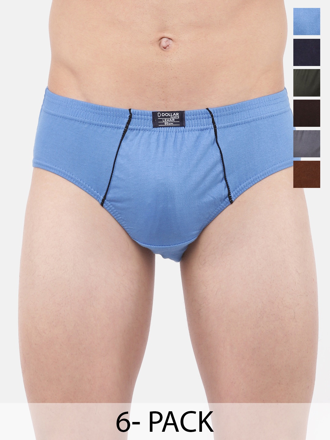 

Dollar Lehar Pack Of 7 Cotton Basic Briefs-MLHBR-01-PO7-ASST1, Black