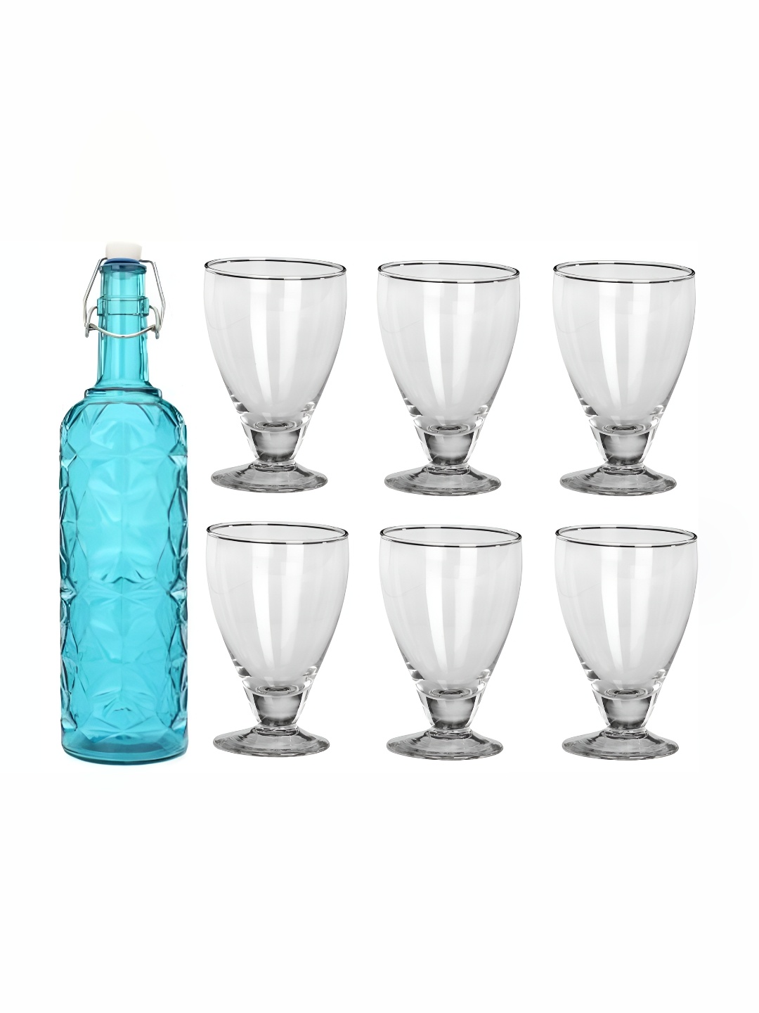 

Afast Blue & Transparent 7 Pieces Glasses With Water Bottle