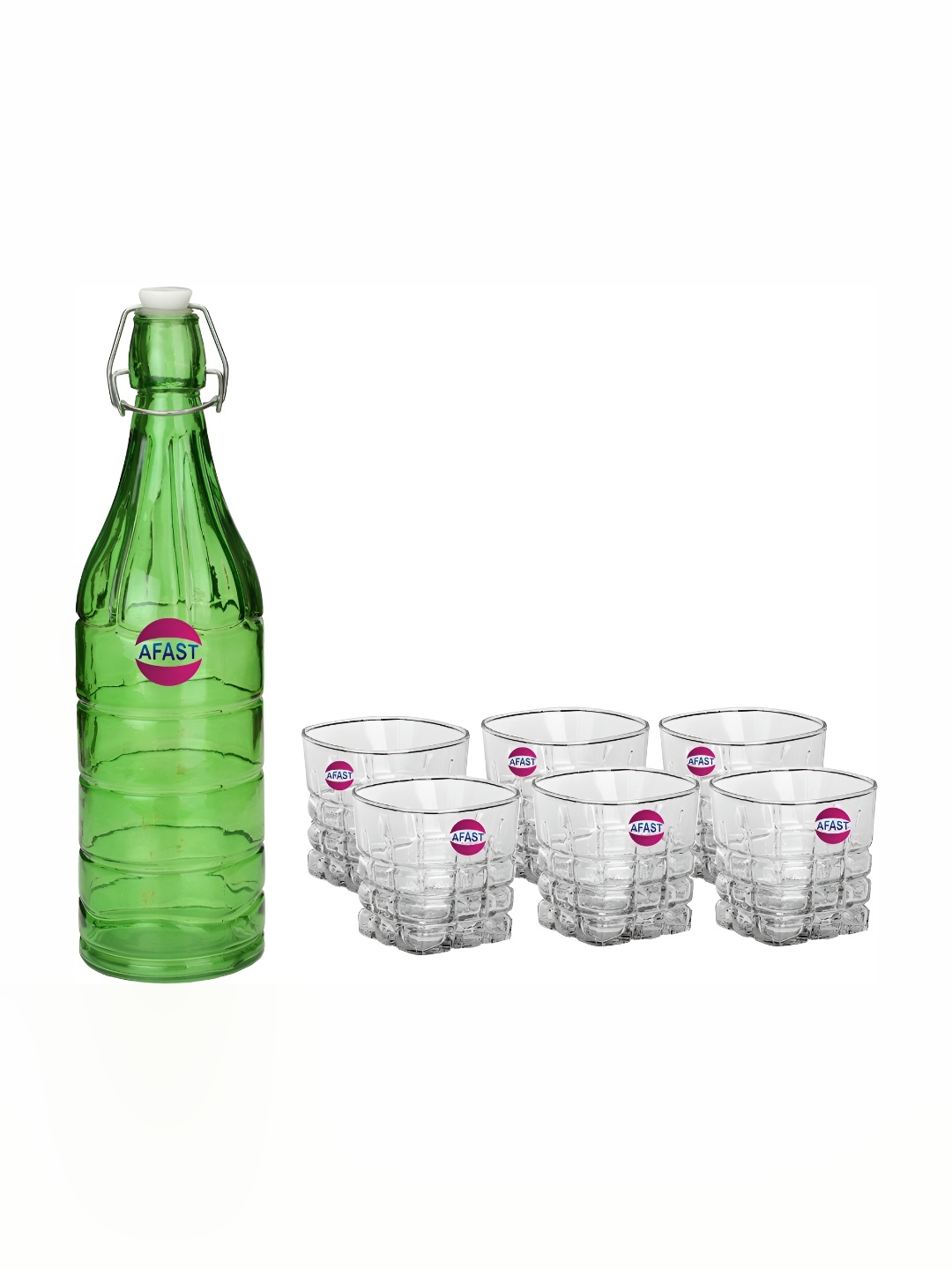 

Afast Green & Transparent 7 Pcs Glasses With Water Bottle