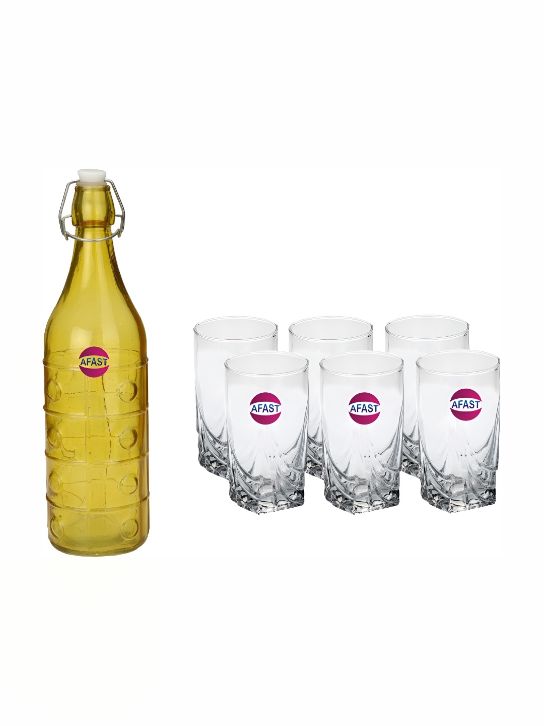 

Afast Yellow 7 Pieces Glasses with Bottle