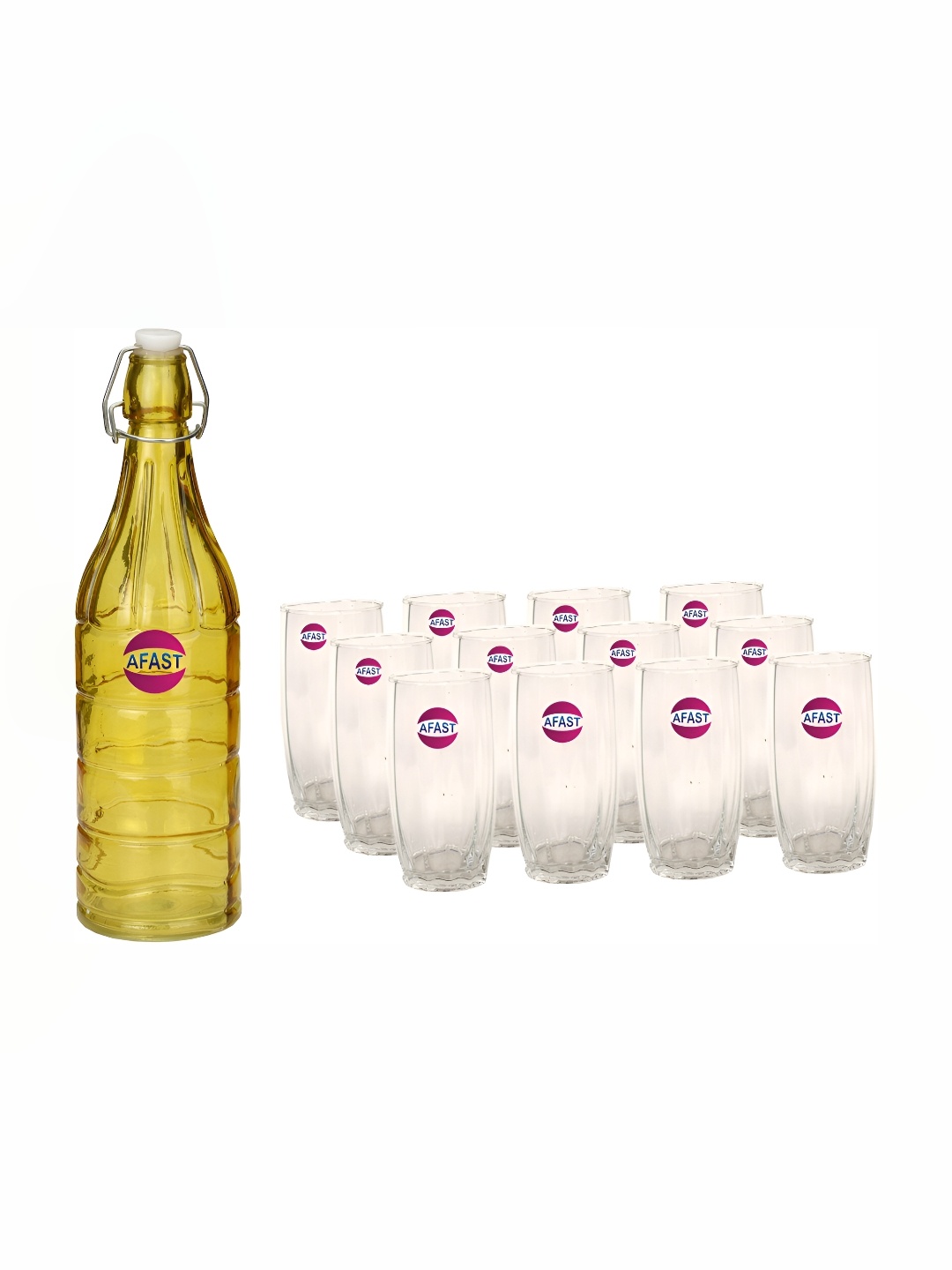 

Afast Yellow & Transparent 13 Pcs Glasses With Water Bottle