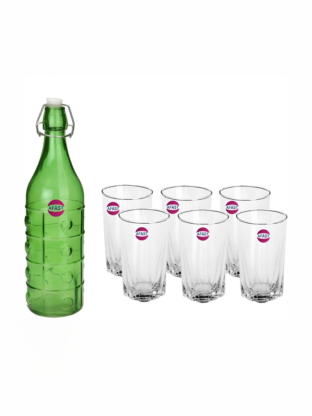 

Afast Green & Transparent 7 Pcs Glasses With Water Bottle