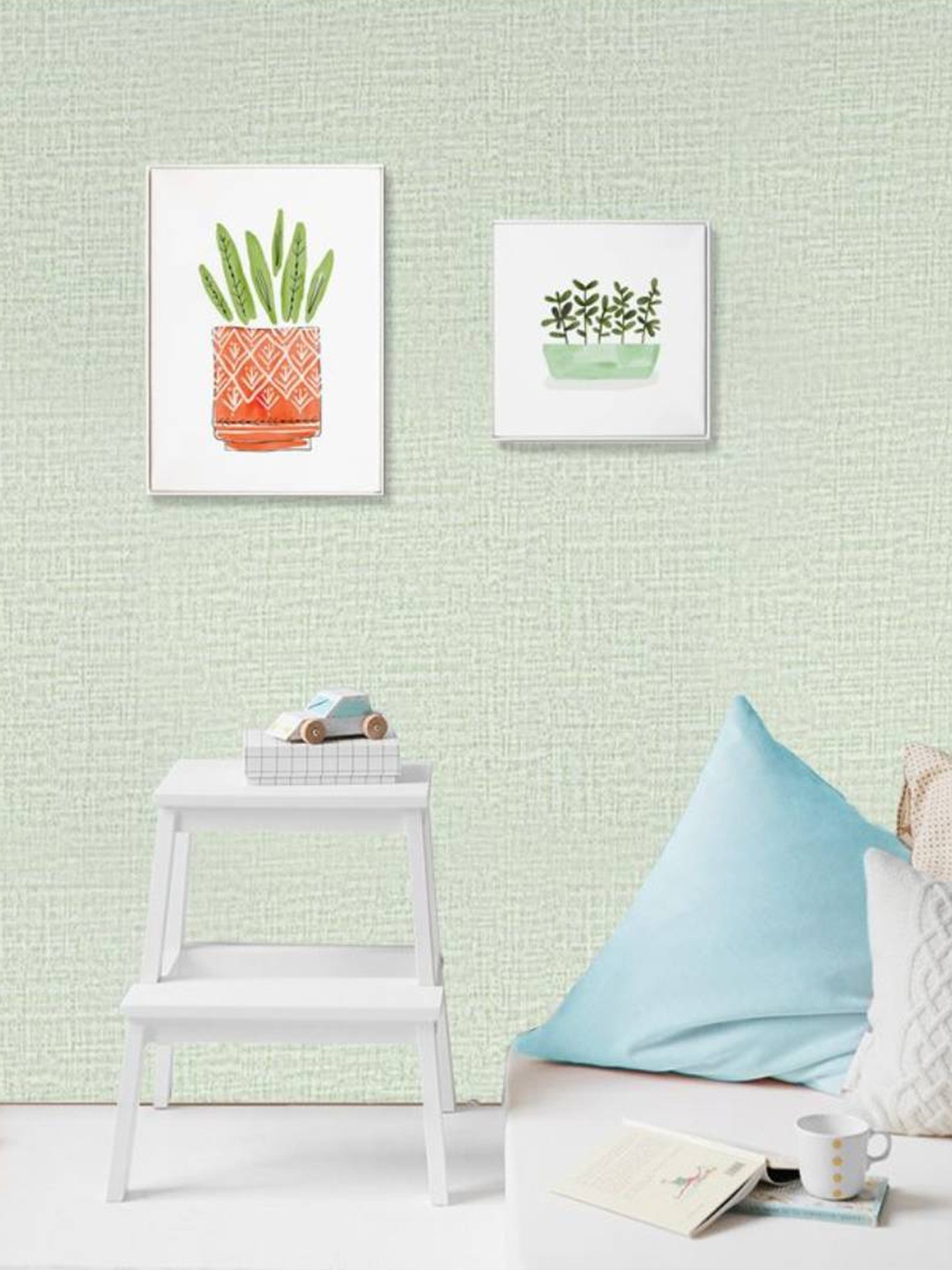 

Jaamso Royals White & Green Abstract Self Adhesive Peel and Stick Wallpaper