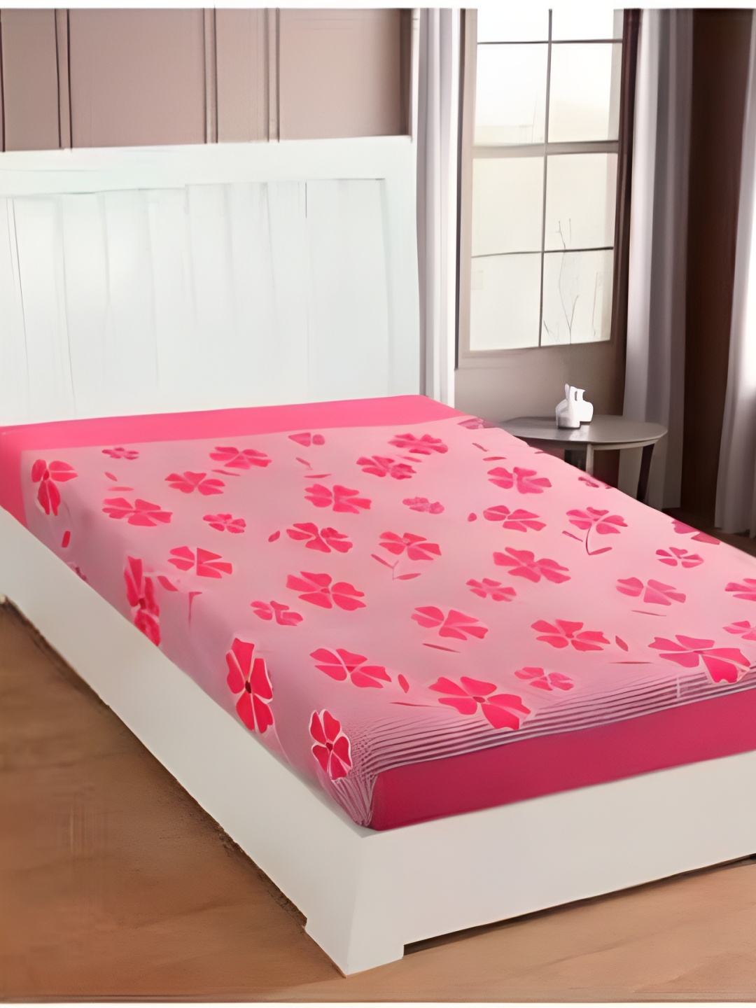 

Supreme Home Collective Pink Floral 144 TC Single Bedsheet