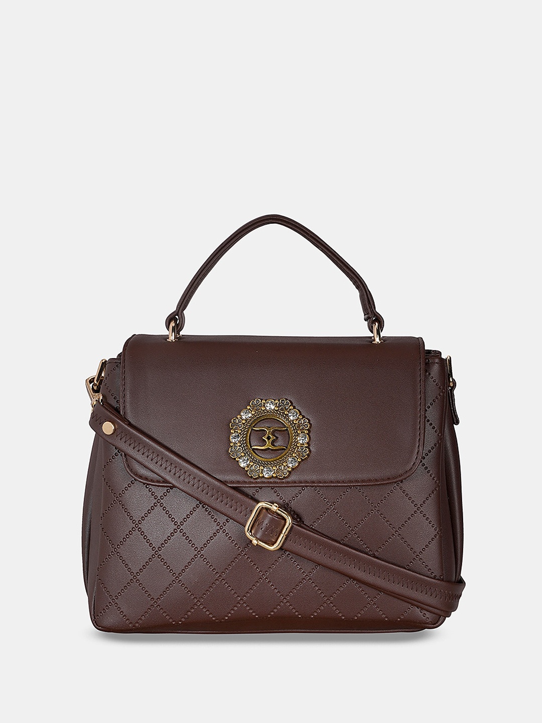 

ESBEDA PU Swagger Quilted Sling Bag, Brown
